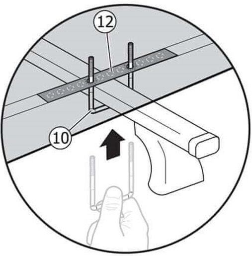Menabo Fitting System Система за монтиране на покривна стелажна система "Маратон" за покривни стелажи с дължина 800 мм 4бр