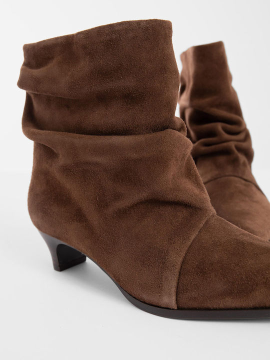 Trinity Suede Γυναικεία Μποτάκια Αστραγάλου Καφέ