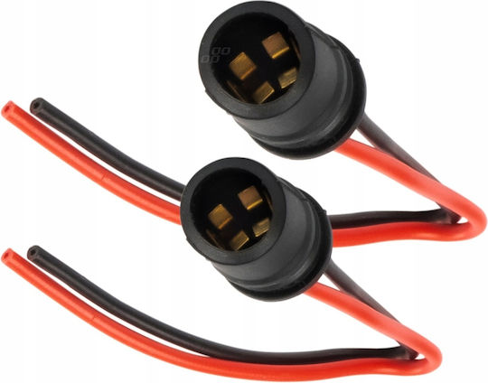 Amio Φισα 12/24v Λαμπες T10 W5w W3w W16w Me Καλωδιο Αμιο 2 Τεμ