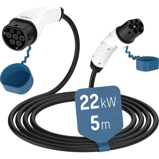 Ansmann Трифазен Кабел за Зареждане на Електрически Автомобили 22kW Тип 2 - Тип 2