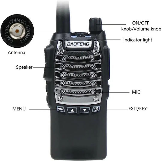 UV-8D Ασύρματος Πομποδέκτης PMR 8W χωρίς Οθόνη