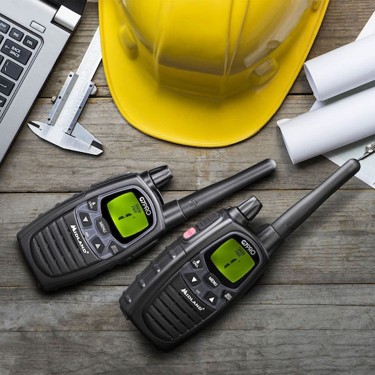 Midland G7 Pro Work Edition Transmițător Wireless PMR 3W cu Ecran Monocrom Set 2buc