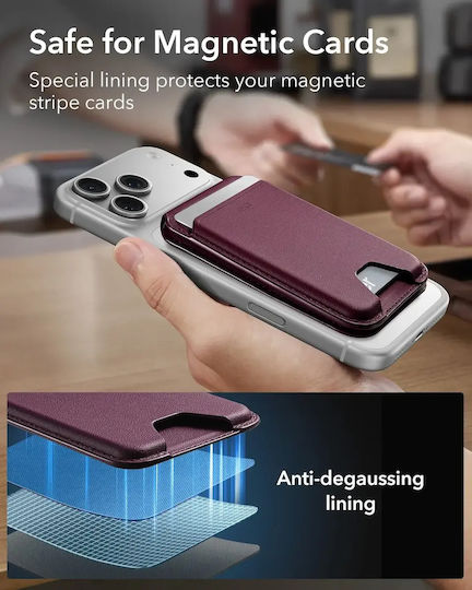 ESR MagSafe Husă pentru carduri Classic în culoare Burgundy