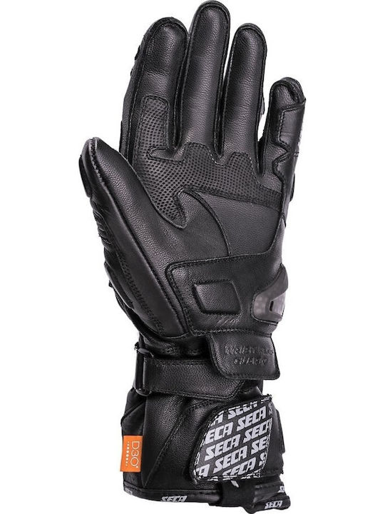 Seca Men's Motorcycle Gloves Leather Black