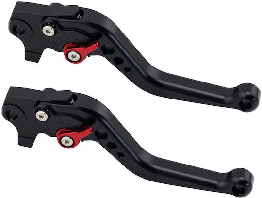 Moto Discovery Set Brems-/Kupplungshebel für Motorräder Einstellbar für Sym GTS 250 Schwarz 713001/SG