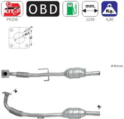 Americat Catalytic Converter for Seat / VW Lupo 1999-2004 / Polo 1999-2002 / Arosa
