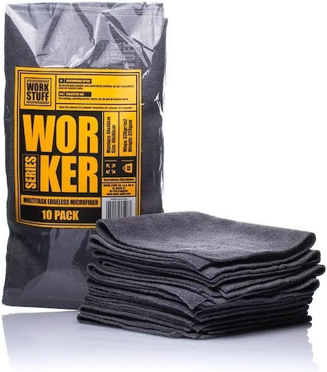 Work Stuff Микрофибърна Кърпа Безшевен Дизайн за Полиране на Автомобилен Body 320gsm Сива 40x40см