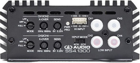 Dd Audio Ss4.1300-24v 4-channel Class D Amplifier 24v 180w Rms X 4 1300w Total