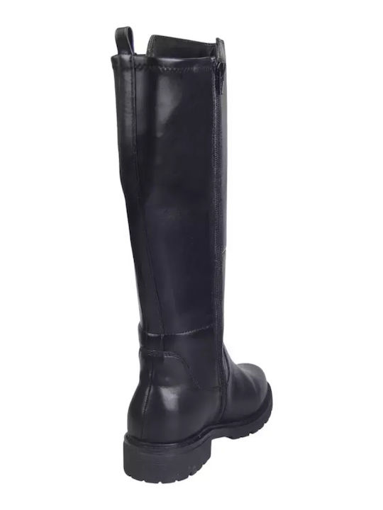 Leder Damenstiefel Schwarz