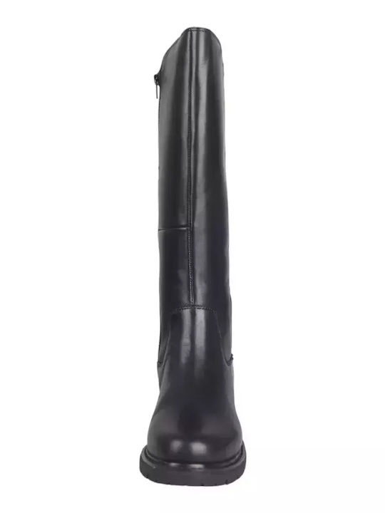 Leder Damenstiefel Schwarz