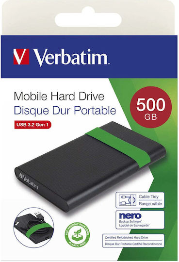 Verbatim 53111 USB-A 3.0 Εξωτερικός HDD 500GB 2.5" Μαύρο