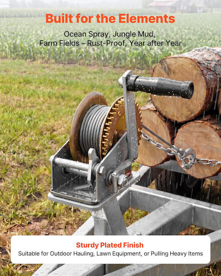 Vevor Manual Boat Winch 726 Kg Two-Way Gear 4:1 Wlxsdjp1600bnkkx6001v0