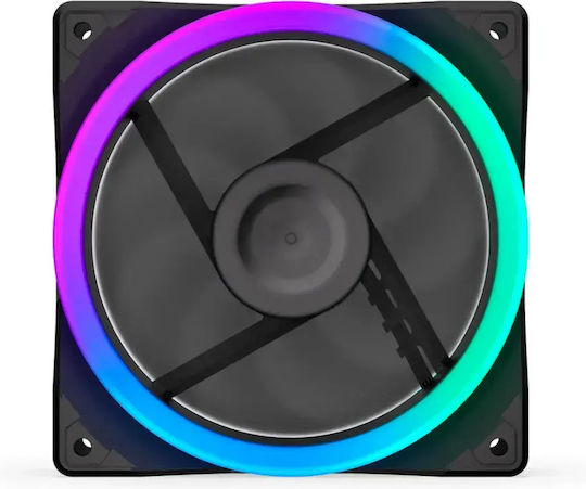 Endorfy Corona 120 Ventilator Pentru Carcasă Cu Paletă Inversată Reverse Blade (1600rpm) Cu Iluminare ARGB Și Conexiune 4-Pin PWM Negru