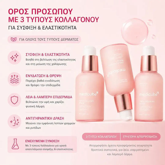 Triple Colagen Serum Antirid Pentru Față Cu Colagen Pentru Strălucire Și Tonifiere 55ml