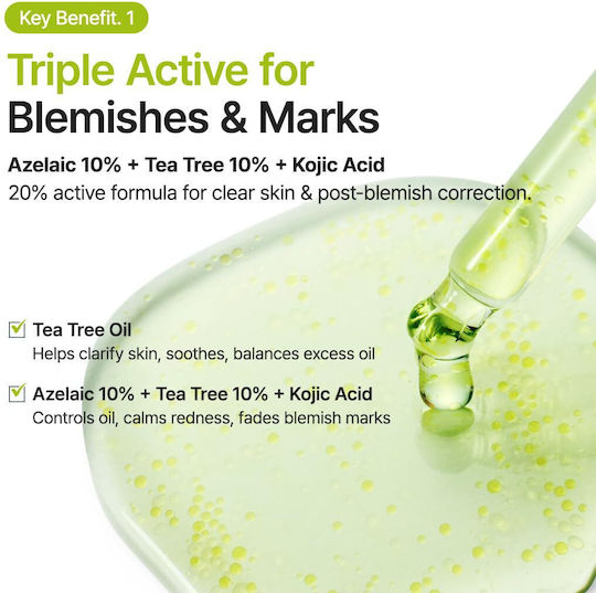 Azelaic Acid 10 Kojic Tea Tree Serum Face for Whitening & Acne 30ml