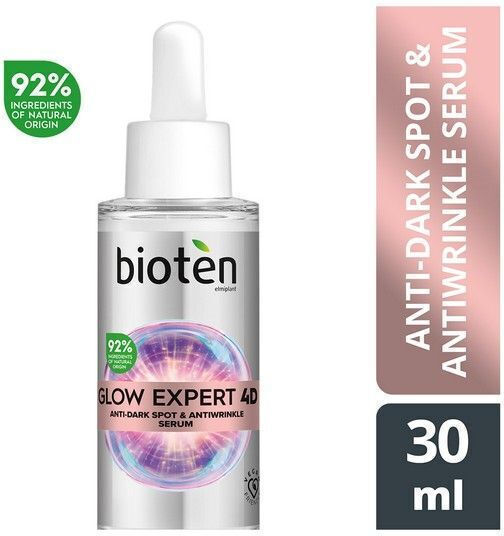 Glow Expert 4D Хидратиращ и Противостареещ Серум за Лице с Ниацинамид и Витамин Е за Детоксикация и Блясък 30ml