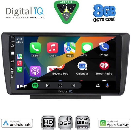 Digital IQ Auto-Audiosysteme für Skoda Octavia 2005-2012 Bluetooth USB Eingebautes Wi-Fi GPS Apple CarPlay Android Auto mit 9 Zoll Touchscreen