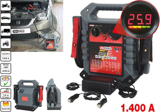 Ks Tools Φορητός Εκκινητής Μπαταρίας Αυτοκινήτου & Φορτηγού 1400A 12/24V