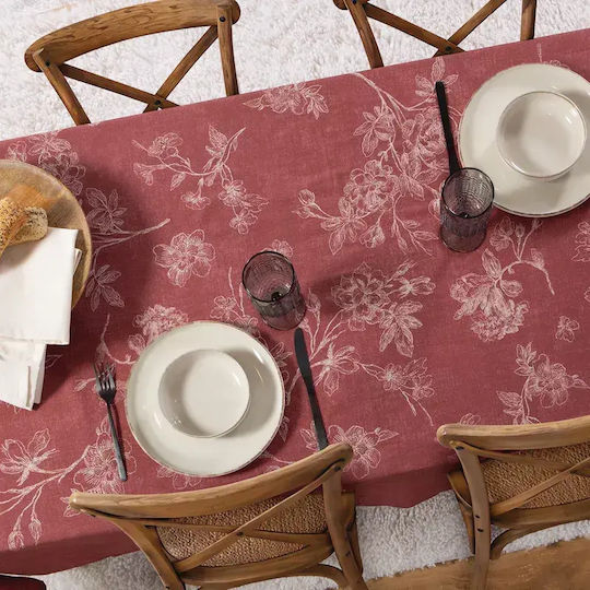 Nef-Nef Homeware Tablecloth Cotton Dream Bordo 140x180cm