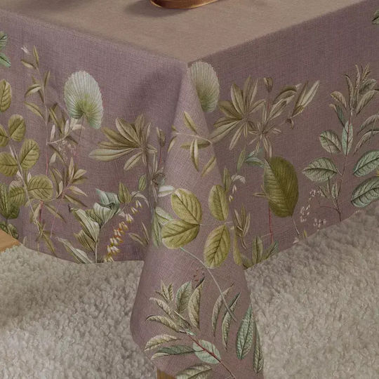 Nef-Nef Homeware Tablecloth Cotton Flora Brown 140x180cm