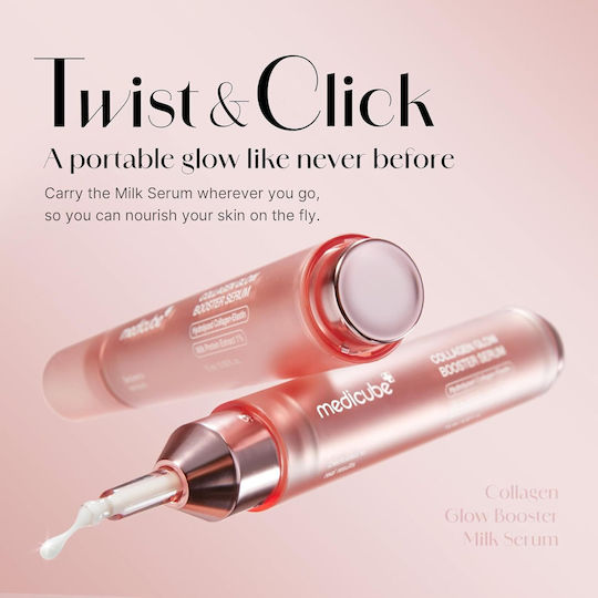 Medicube Collagen Glow Booster Moisturizing Face Serum Booster with AHA & Peptides for Brightening & Nourishing 15ml