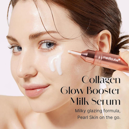 Medicube Collagen Glow Booster Moisturizing Face Serum Booster with AHA & Peptides for Brightening & Nourishing 15ml