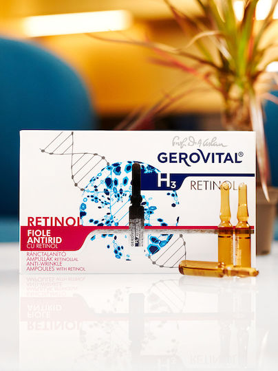 Gerovital H3 Serum Ampulă Anti-îmbătrânire Pentru Față cu Retinol 10x2ml