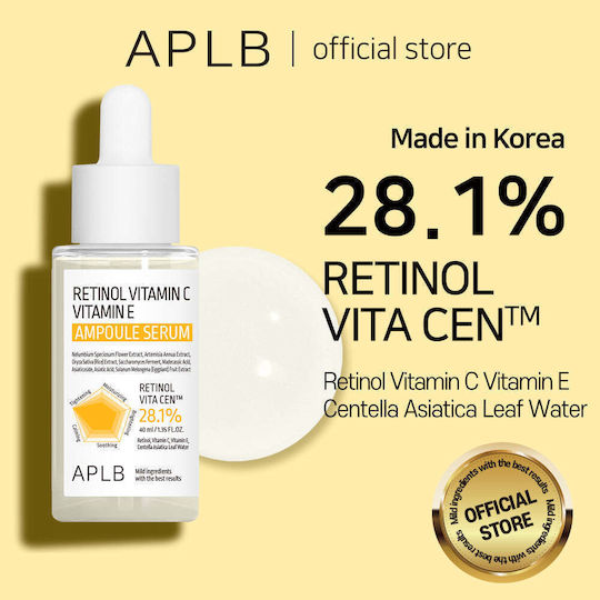 APLB Retinol Vitamin C Vitamin E Ampoule Serum For Face With Retinol & Vitamin C For Brightening 40ml