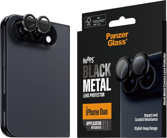 PanzerGlass Hoops Camera Protection Tempered Glass Black for iPhone Duo
