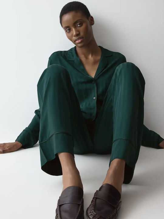 Triumph Winter Women's Pyjamas Set Dark Green Amourette Jacquard