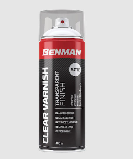 Benman Спрей Полски Clear Varnish с Блестящ Ефект Прозрачен 400мл
