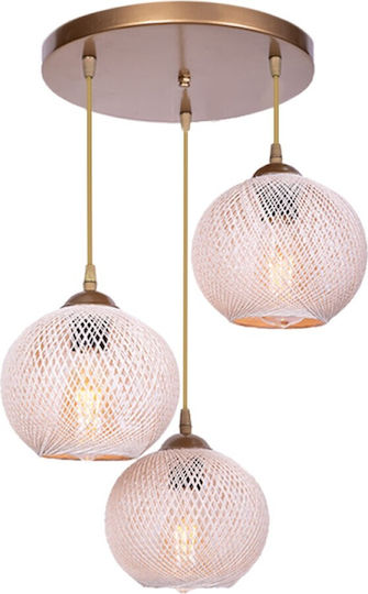 Megapap Riordan Lustră Auriu cu frânghie pentru Dulie E27 30x30x65cm.