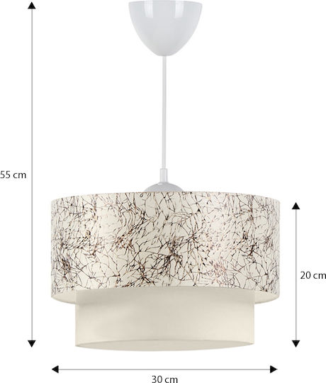 Megapap Whitehouse Pendant Light White with Socket E27 30x20x55cm