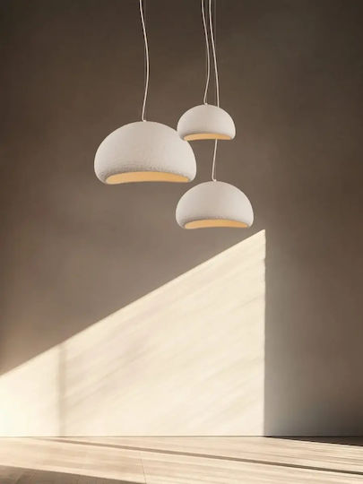 Zambelis Lights Fiber Висящо Осветително Тяло Бял с Цокъл E27 40x40см.