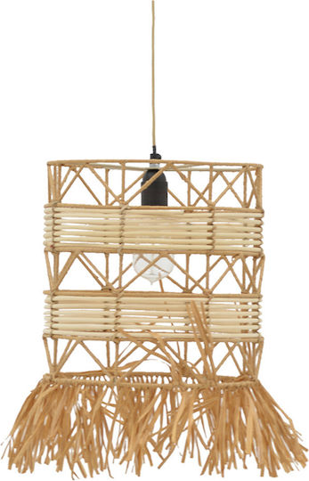 Inart Crossio Pendant Light Beige with Socket E27 36x36x110cm
