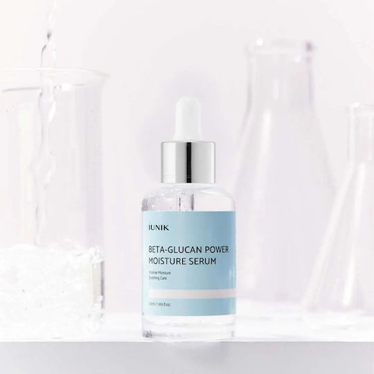 iUNIK Beta Glucan Power Beruhigendes & Feuchtigkeitsspendendes Serum für das Gesicht mit Hyaluronsäure für Entgiftung & Nährung 50ml