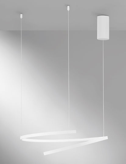 Fan Europe Led-Moma-S60-BCO Κρεμαστό Φωτιστικό Λευκό LED με Ψυχρό Λευκό Φως 60x12x150εκ.