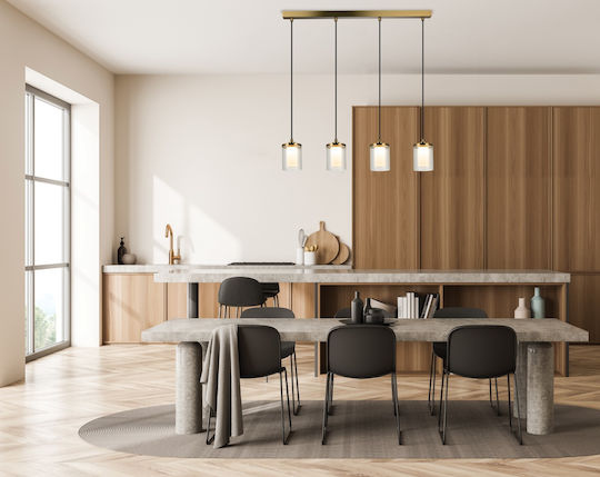 Zambelis Lights Висящо Осветително Тяло Жълт Rail 85x220x220см.