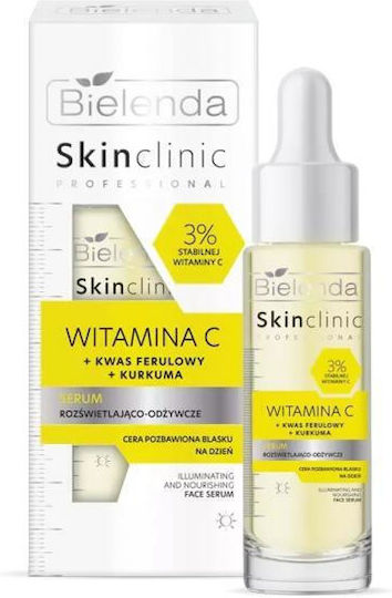 Bielenda Vitamine C Brightening Feuchtigkeitsspendend Serum Gesicht mit Vitamin C für Strahlkraft & Nahrung 30ml