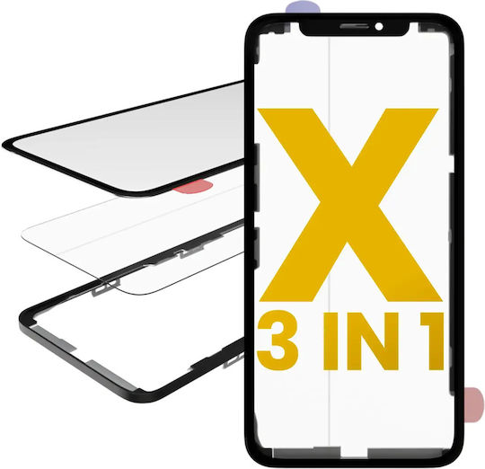 3 In 1 Front Glass + Frame + Oca Pre-installed Iphone X Frame Glue Premium 2 Pack