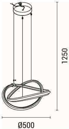 Eurolamp Orion Висящо Таванно Осветително Тяло Златисто LED с Топло Бяла Светлина 50x120x120см