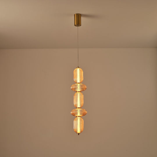 Eurolamp Verena Κρεμαστό Φωτιστικό Μελί LED με Θερμό Λευκό Φως 25x86x146εκ.