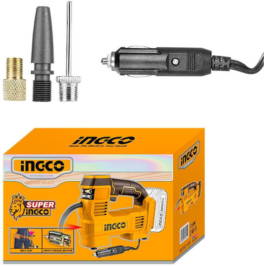Ingco Pompă Auto 160PSI Reîncărcabilă (Fără Baterie) 20V