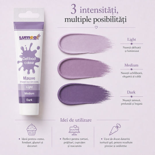 Lumea Culoare Coloranți Alimentari În Formă De Gel Violet 30gr Tub