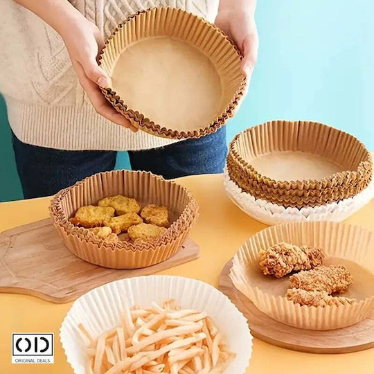 Hârtie de copt antiaderentă rotundă pentru Air Fryer 50x50 cm 50 buc