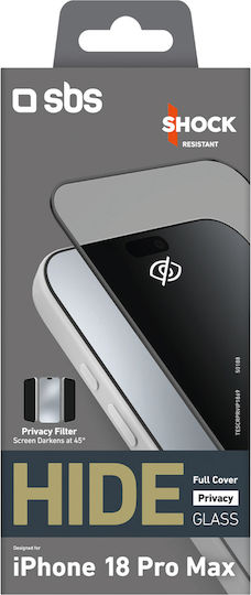 SBS 0.33mm Privacy Full Face Tempered Glass (Iphone 18 Pro Max)
