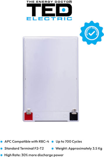 Battery Pack Compatibil Apc Rbc4 12v 14.5ah 1x12v Ted Electric