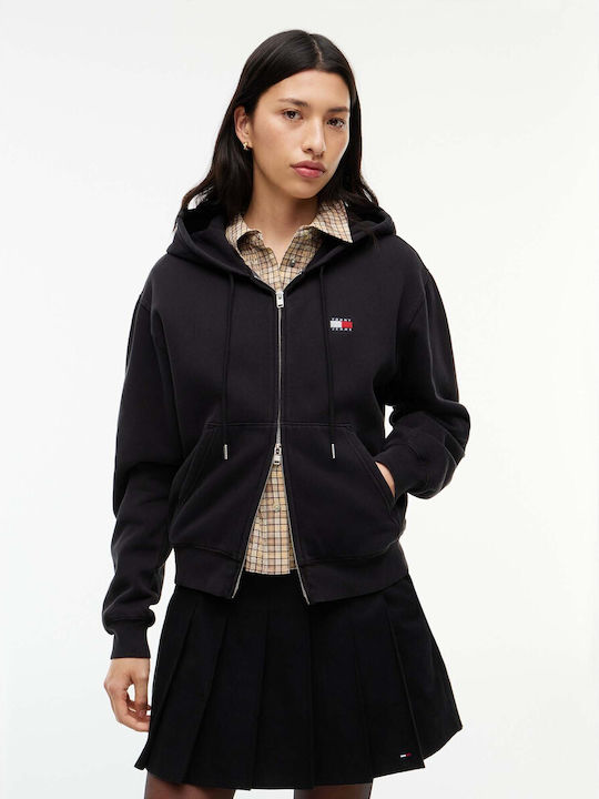 Tommy Hilfiger Badge Black Hooded Cardigan