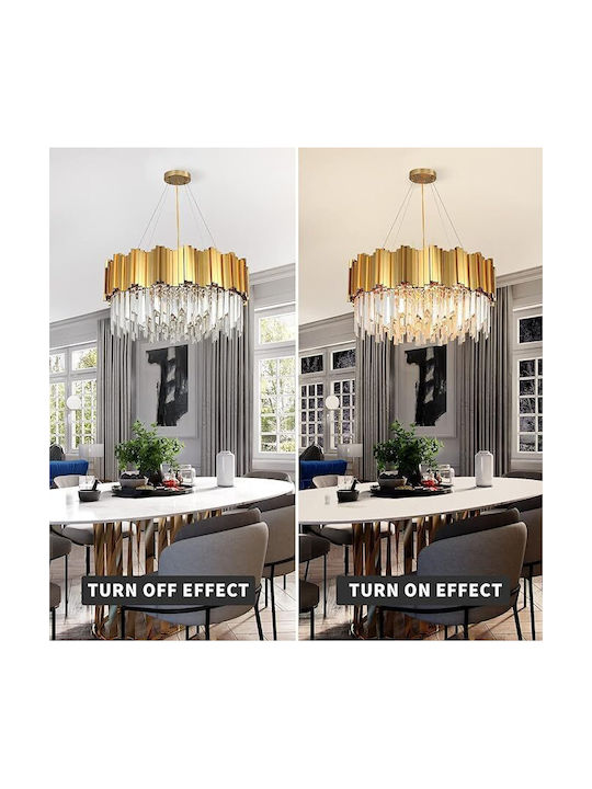 Lightplanet Candelabru 12xE14 cu Cristale Auriu 6924/800GD