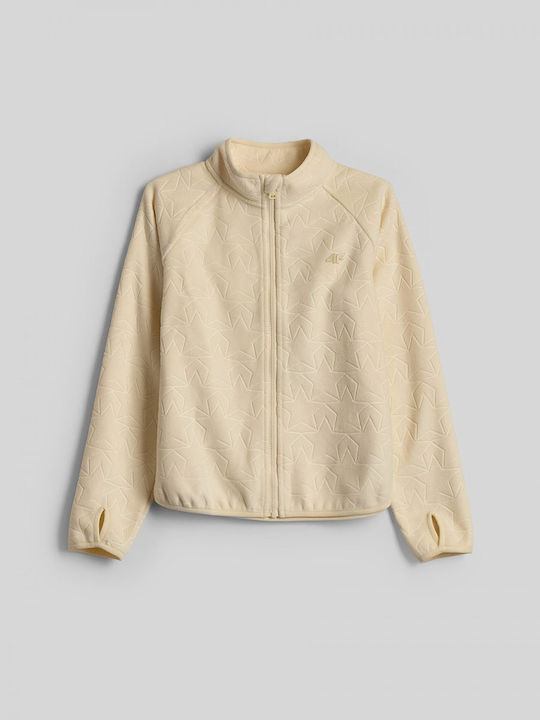 Kinder-Strickjacke Vlies Beige